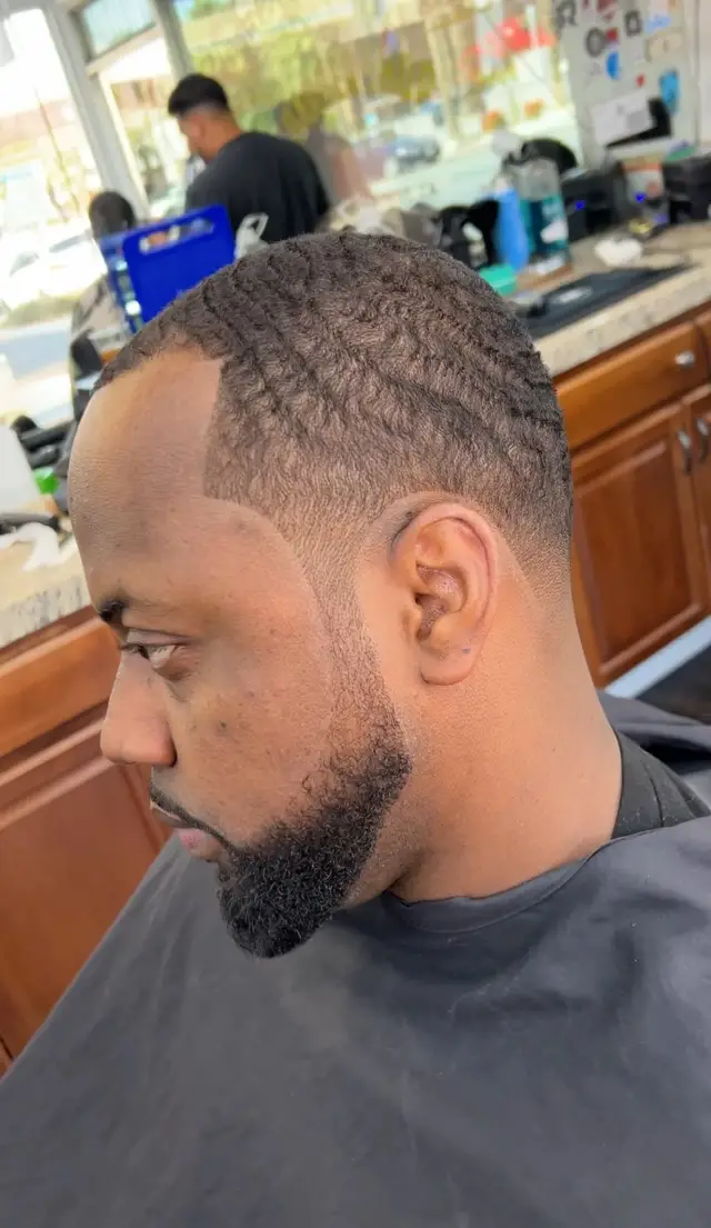 Waves with taper and beard by Mike Prosch, Palm Springs barber